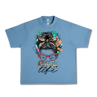 Pebble Blue nurse cna life messy bun Urban Heavy Tee - BarkalooDesign
