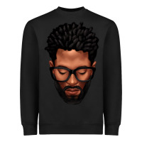 Black bearded black man portrait Heavyweight Sweatshirt - texasbilliewilder