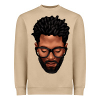 Bearded Black Man Portrait Heavyweight Sweatshirt | Teevron