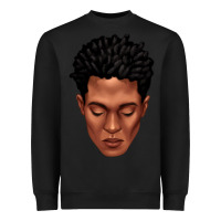 Black black man portrait Heavyweight Sweatshirt - texasbilliewilder