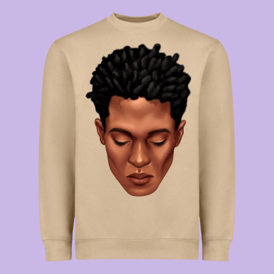 Black Man Portrait Heavyweight Sweatshirt Designed By Texasbilliewilder
