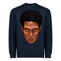 Navy black man portrait Heavyweight Sweatshirt - texasbilliewilder