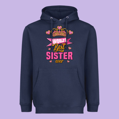 World's Best Sister Ever Heavyweight Hoodie Designed By Jasminsmagicworld