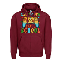 Burgundy game over back to school Zipper Hoodie - JahusDesignShop
