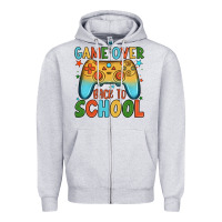 Heather Grey game over back to school Zipper Hoodie - JahusDesignShop