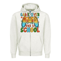 Oatmeal Heather game over back to school Zipper Hoodie - JahusDesignShop