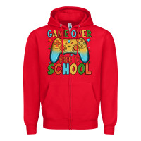 Red game over back to school Zipper Hoodie - JahusDesignShop
