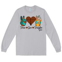 Moon Dust Peace Love Pumpkin Spice Long Sleeve Tee - CowhideDigitalArt