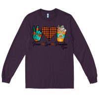 Plum Peace Love Pumpkin Spice Long Sleeve Tee - CowhideDigitalArt