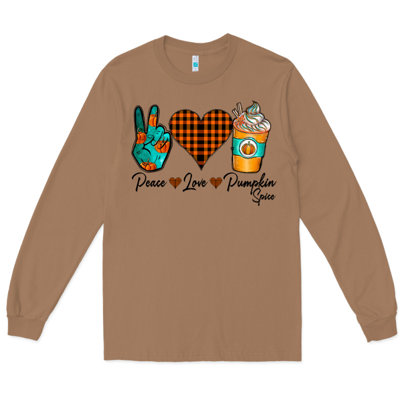 Peace Love Pumpkin Spice Long Sleeve Tee by CowhideDigitalArt | Teevron