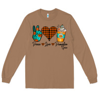 Toasted Coconut Peace Love Pumpkin Spice Long Sleeve Tee - CowhideDigitalArt