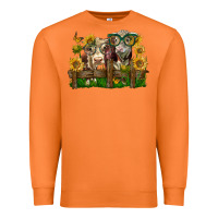 Carrot hereford bull and heifer with sunflowers Premium Sweatshirt - LillyAllenDesigns