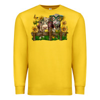 Hereford Bull And Heifer With Sunflowers Premium Sweatshirt | Teevron