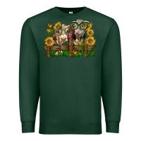 Sports Green hereford bull and heifer with sunflowers Premium Sweatshirt - LillyAllenDesigns