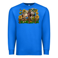 True Royal hereford bull and heifer with sunflowers Premium Sweatshirt - LillyAllenDesigns