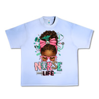 Grape Ice afro messy bun nurse life Urban Heavy Tee - texasbilliewilder