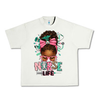 Pistachio afro messy bun nurse life Urban Heavy Tee - texasbilliewilder