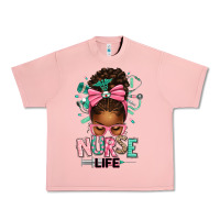 Salmon afro messy bun nurse life Urban Heavy Tee - texasbilliewilder