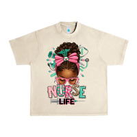 Sandshell afro messy bun nurse life Urban Heavy Tee - texasbilliewilder