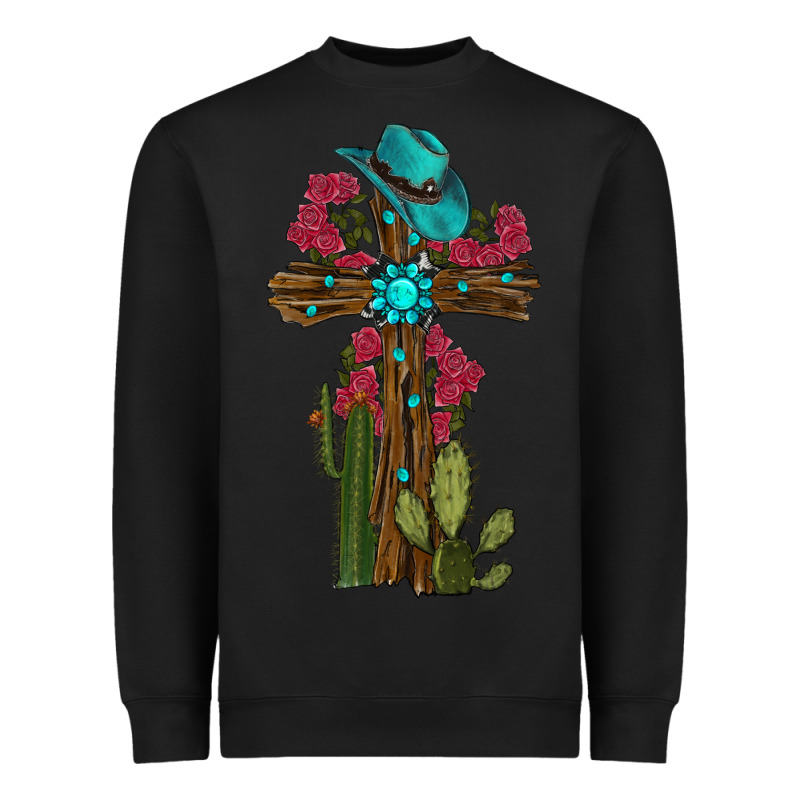 Gemstone Cross With Cactus Heavyweight Sweatshirt by RanaPortraitStore | Teevron