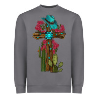Storm Gemstone Cross With Cactus Heavyweight Sweatshirt - RanaPortraitStore