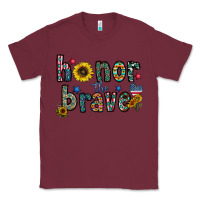Burgundy honor the brave Classic Tee - CowhideDigitalArt