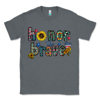 Charcoal Heather honor the brave Classic Tee - CowhideDigitalArt