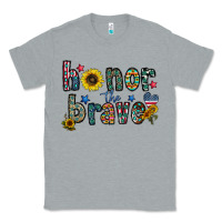 Heather Grey honor the brave Classic Tee - CowhideDigitalArt