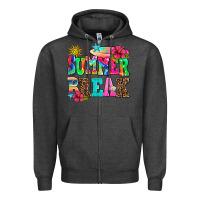 Charcoal Heather summer break Zipper Hoodie - AdoDesignShop