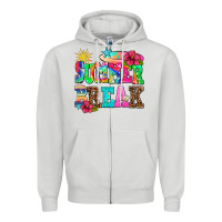 Dove Grey summer break Zipper Hoodie - AdoDesignShop