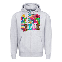Heather Grey summer break Zipper Hoodie - AdoDesignShop