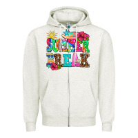 Oatmeal Heather summer break Zipper Hoodie - AdoDesignShop
