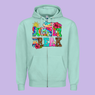 Summer Break Zipper Hoodie Designed By Adodesignshop