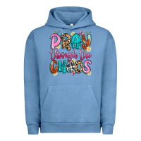 Pigment Pebble Blue pray through the chaos Urban Hoodie - Artiststas