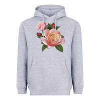Heather Grey State Of Grace Rose Heavyweight Hoodie - LillyAllenDesigns