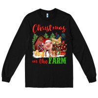 Black christmas on the farm Long Sleeve Tee - FaDigitalArtStudio
