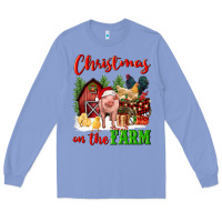 Colony Blue christmas on the farm Long Sleeve Tee - FaDigitalArtStudio