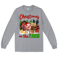 Heather Grey christmas on the farm Long Sleeve Tee - FaDigitalArtStudio
