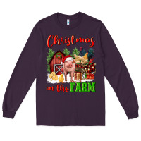 Plum christmas on the farm Long Sleeve Tee - FaDigitalArtStudio