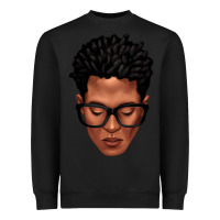 Black black man portrait Heavyweight Sweatshirt - texasbilliewilder