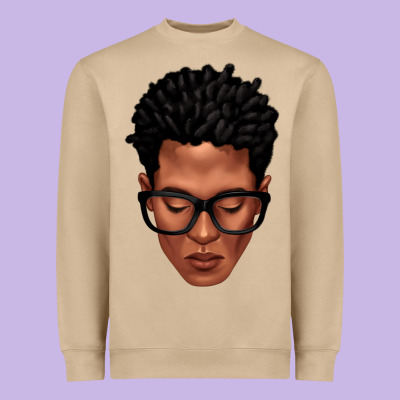 Black Man Portrait Heavyweight Sweatshirt Designed By Texasbilliewilder