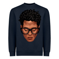 Navy black man portrait Heavyweight Sweatshirt - texasbilliewilder