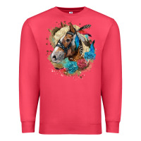 Cardinal haflinger horse floral Premium Sweatshirt - LillyAllenDesigns