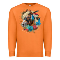 Carrot haflinger horse floral Premium Sweatshirt - LillyAllenDesigns