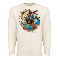 Sandshell haflinger horse floral Premium Sweatshirt - LillyAllenDesigns