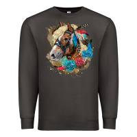 Smoke haflinger horse floral Premium Sweatshirt - LillyAllenDesigns