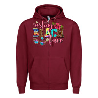 Burgundy resting beach face Zipper Hoodie - AdoDesignShop