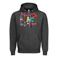 Charcoal Heather resting beach face Zipper Hoodie - AdoDesignShop