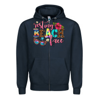 Navy resting beach face Zipper Hoodie - AdoDesignShop