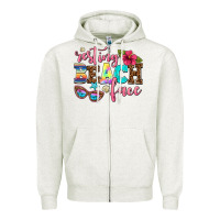 Oatmeal Heather resting beach face Zipper Hoodie - AdoDesignShop